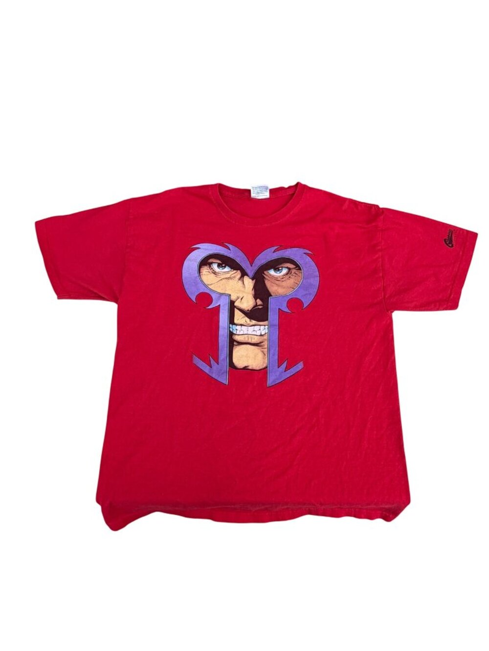 Magneto Vintage Graphic Red T-Shirt Hanes Heavyweight Adult Large 100% Cotton